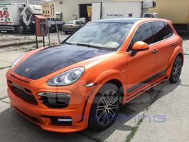 Autófóliázás Porsche Cayenne: Teckwrap platinum orange sch06 autó fóliával 3
