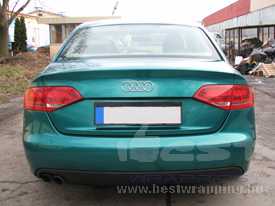 Audi A4 autófóliázás: Avery Supreme fényes gyöngyház metál zöld autó fóliával 8