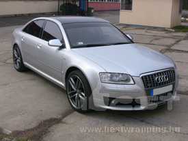 Audi S8 autófóliázás: Avery metál ezüst autófóliázás 01