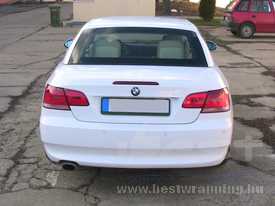 BMW 320D autófóliázás: fényes fehér autó fóliázás 8