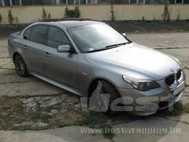 BMW E60 fóliázás: fényes metál grafit szürke autó fóliázás üveghatású tetőfóliával 1