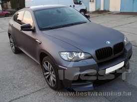 BMW X6 M autófóliázás: Avery Supreme matt metál szen szürke autó fóliával 1