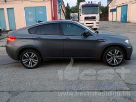 BMW X6 M autófóliázás: Avery Supreme matt metál szen szürke autó fóliával 4