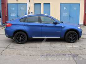 BMW X6 autófóliázás: Avery Supreme matt metál kék autó fóliával 4