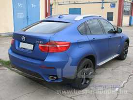 BMW X6 autófóliázás: Avery Supreme matt metál kék autó fóliával 7