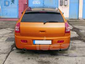 Chrysler 300C kombi fóliázás: matt narancssárga, üveghatású tető autó fóliázás 8