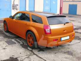 Chrysler 300C kombi fóliázás: matt narancssárga, üveghatású tető autó fóliázás 9