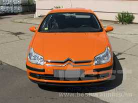 Citroen C5 fóliázás: fényes narancssárga autó fóliázás 2