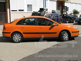 Citroen C5 fóliázás: fényes narancssárga autó fóliázás 4