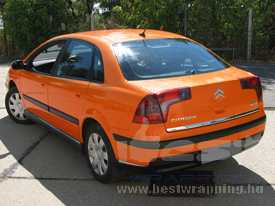 Citroen C5 fóliázás: fényes narancssárga autó fóliázás 9
