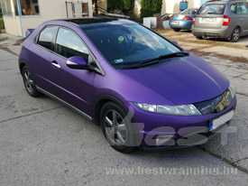 Honda Civic autófóliázás: Avery Supreme matt lila autó fóliával 1