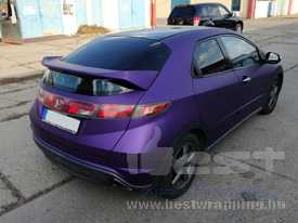 Honda Civic autófóliázás: Avery Supreme matt lila autó fóliával 7