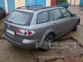 Mazda 6 autófóliázás: matt grafit szürke autó fóliázás emeltfényű üveghatású tetőfóliával 07