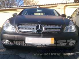 Mercedes CLS fóliázás: matt fekete autó fóliázás 2