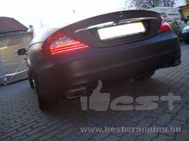 Mercedes CLS fóliázás: matt fekete autó fóliázás 8