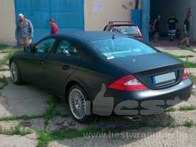 Mercedes CLS fóliázás: matt fekete autó fóliázás 9