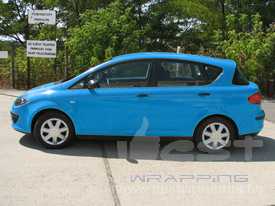 Seat Toledo fóliázás: fényes világos kék autó fóliázás 6
