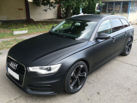 Audi A6 autófóliázás: Avery matte black as1430001 autó fóliával 3