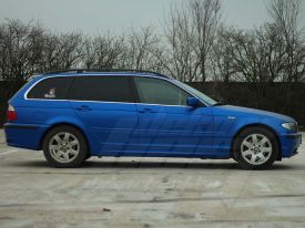 BMW e46 autófóliázás: Teckwrap Pearl Blue vch302 autó fóliával 4