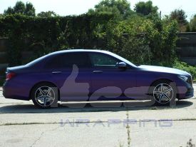 Mercedes E300DE autófóliázás: ONFK Matte Purple-Black Flip-Flop autó fóliával 04