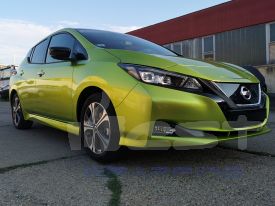Nissan Leaf autófóliázás: TeckWrap Yellow Green GAL12 autó fóliával 1