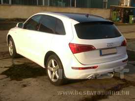Audi Q5 fóliázás: fényes fehér, fényes fekete emeltfényű üveghatású autó fóliázás 9